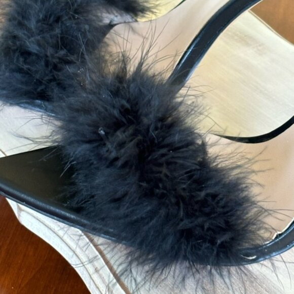 Eriken Urben WOMEN'S STRAPPY BLACK HEELS WITH FEATHERS Size 8 - Picture 14 of 15